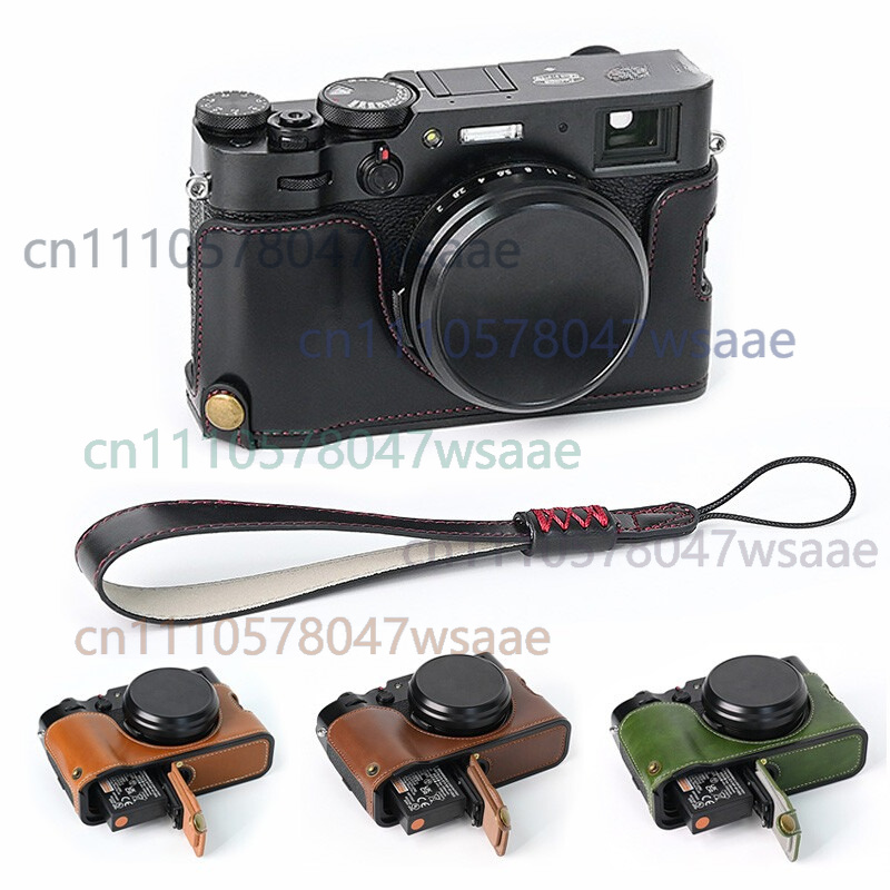 Camera Strap Leather - 1 x Leder-Halbhülle für FUJI X100V