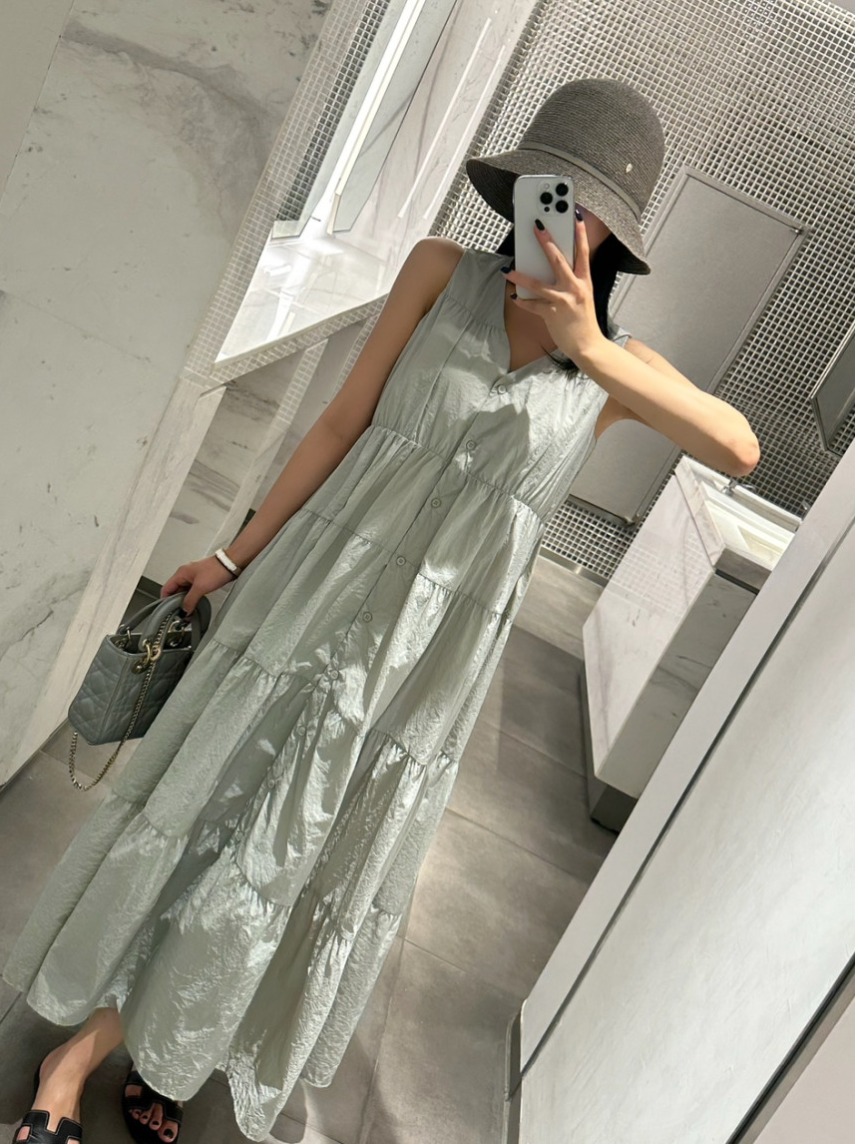 Photography Date - Elegantes langes ärmelloses Kleid im koreanischen