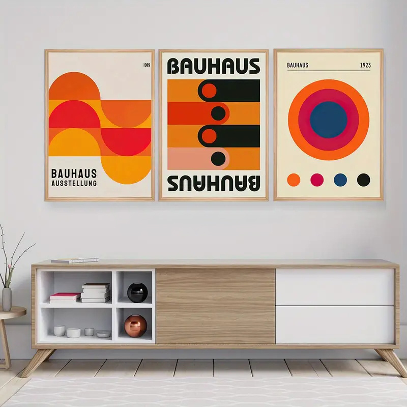 Photography Kit - 3-teiliges Set Bauhaus Abstrakte Illustrations-Poster Mid-Century